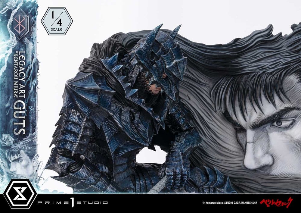 Berserk Legacy Art "Kentarou Miura" Estatua 1/4 Guts 74 cm