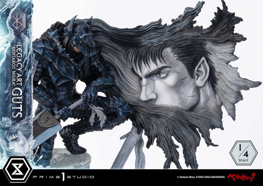 Berserk Legacy Art "Kentarou Miura" Estatua 1/4 Guts 74 cm