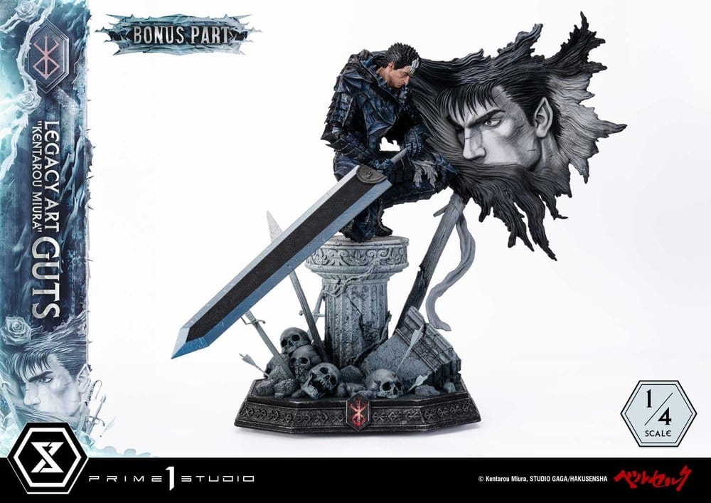 Berserk Legacy Art "Kentarou Miura" Estatua 1/4 Guts Bonus Version 74 cm Frikytopia