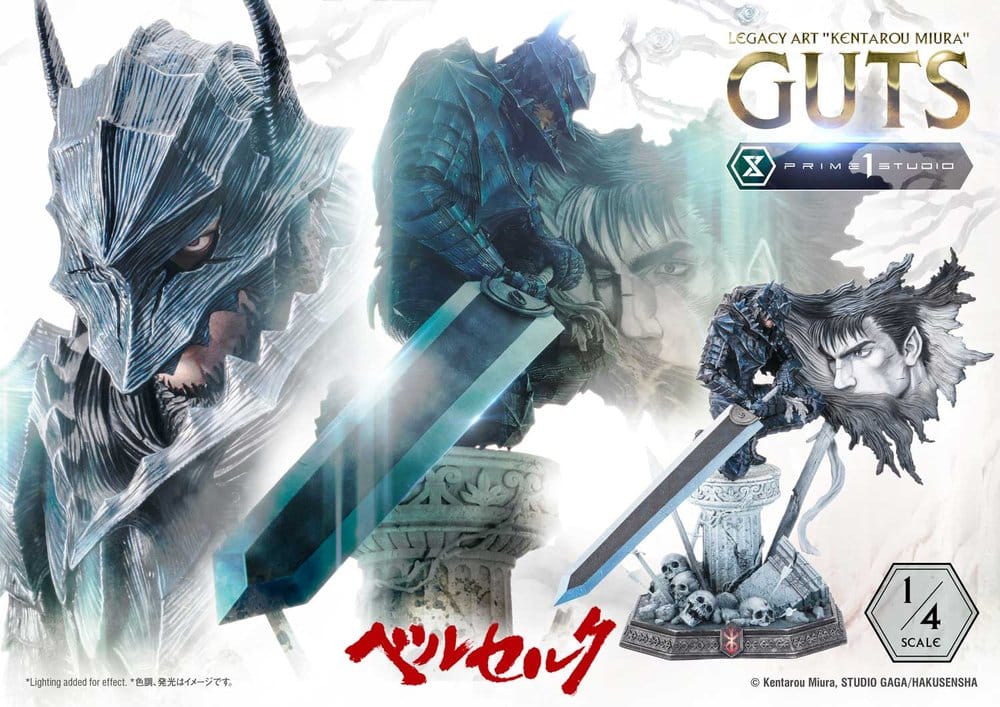 Berserk Legacy Art "Kentarou Miura" Estatua 1/4 Guts Bonus Version 74 cm