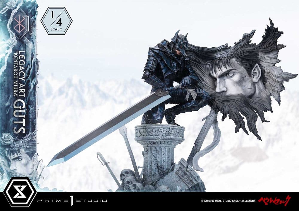 Berserk Legacy Art "Kentarou Miura" Estatua 1/4 Guts Bonus Version 74 cm