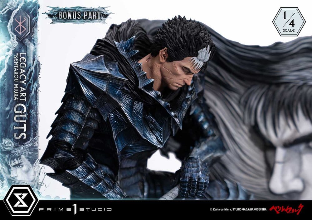 Berserk Legacy Art "Kentarou Miura" Estatua 1/4 Guts Bonus Version 74 cm