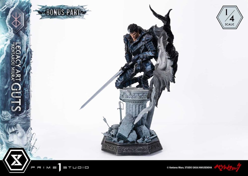 Berserk Legacy Art "Kentarou Miura" Estatua 1/4 Guts Bonus Version 74 cm