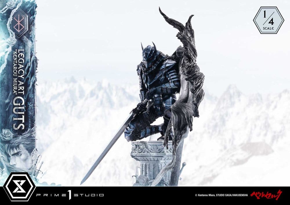 Berserk Legacy Art "Kentarou Miura" Estatua 1/4 Guts Bonus Version 74 cm