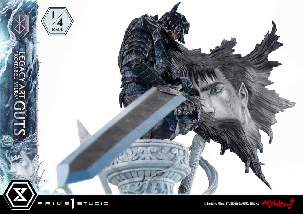 Berserk Legacy Art "Kentarou Miura" Estatua 1/4 Guts Bonus Version 74 cm