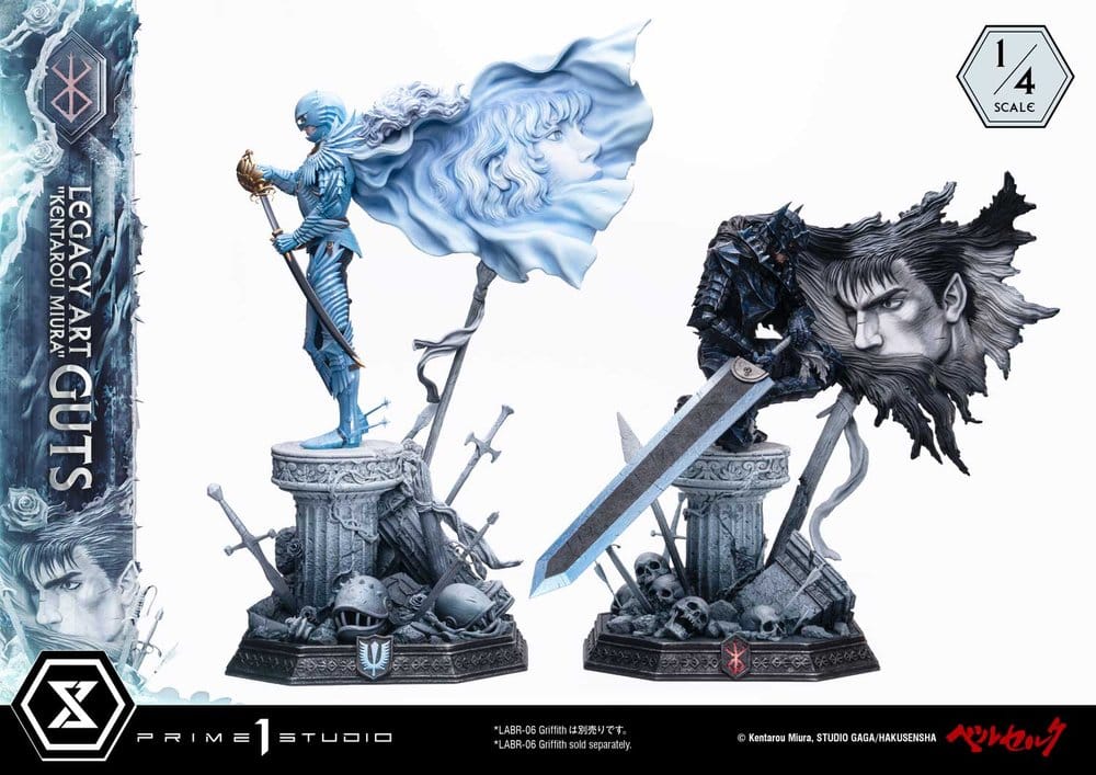 Berserk Legacy Art "Kentarou Miura" Estatua 1/4 Guts Bonus Version 74 cm
