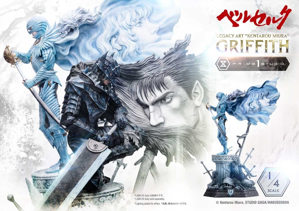 Berserk Legacy Art "Kentarou Miura" Estatua 1/4 Griffith Bonus Version 93 cm