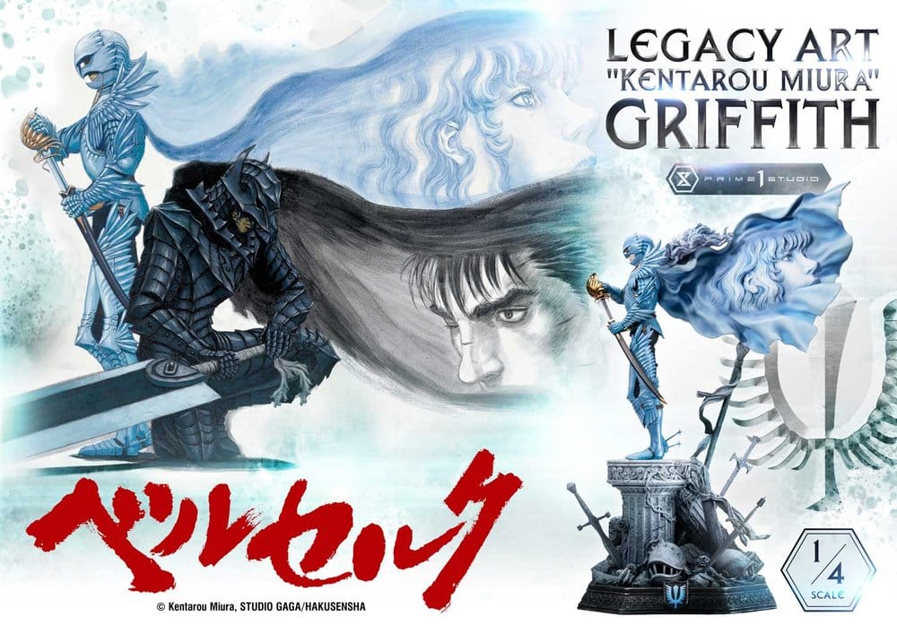 Berserk Legacy Art "Kentarou Miura" Estatua 1/4 Griffith Bonus Version 93 cm