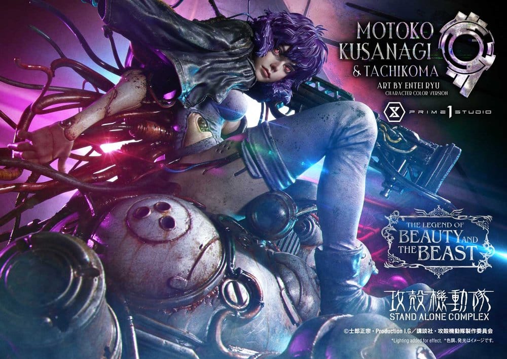 Ghost in the Shell Stand Alone Complex The Legend of Beauty and the Beast Estatua 1/4 Motoko Kusanagi & Tachikoma Character color Art by Entei Ryu 53 cm