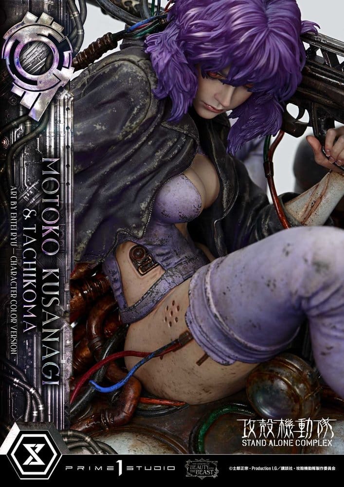 Ghost in the Shell Stand Alone Complex The Legend of Beauty and the Beast Estatua 1/4 Motoko Kusanagi & Tachikoma Character color Art by Entei Ryu 53 cm