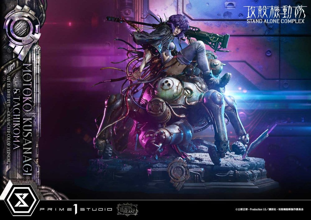 Ghost in the Shell Stand Alone Complex The Legend of Beauty and the Beast Estatua 1/4 Motoko Kusanagi & Tachikoma Character color Art by Entei Ryu Bonus Version 53 cm