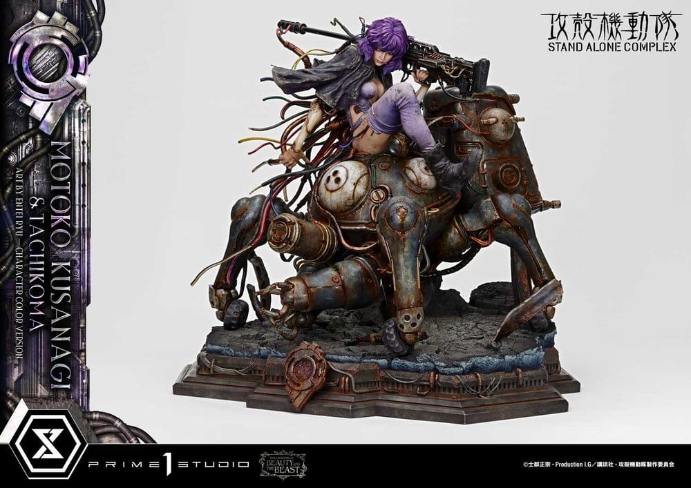 Ghost in the Shell Stand Alone Complex The Legend of Beauty and the Beast Estatua 1/4 Motoko Kusanagi & Tachikoma Character color Art by Entei Ryu Bonus Version 53 cm