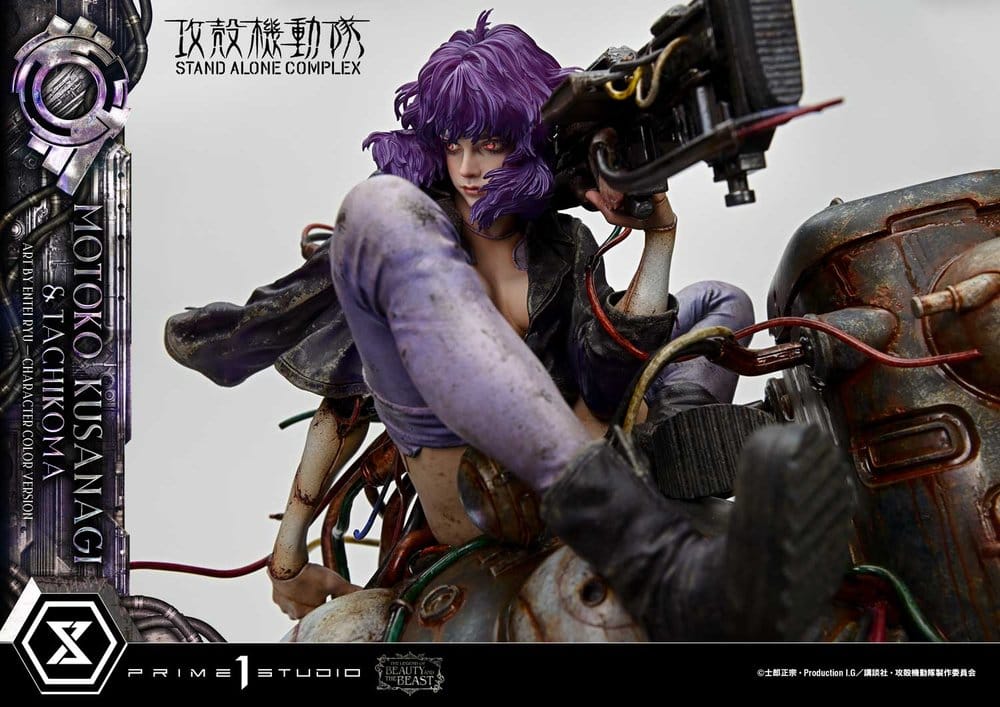 Ghost in the Shell Stand Alone Complex The Legend of Beauty and the Beast Estatua 1/4 Motoko Kusanagi & Tachikoma Character color Art by Entei Ryu Bonus Version 53 cm