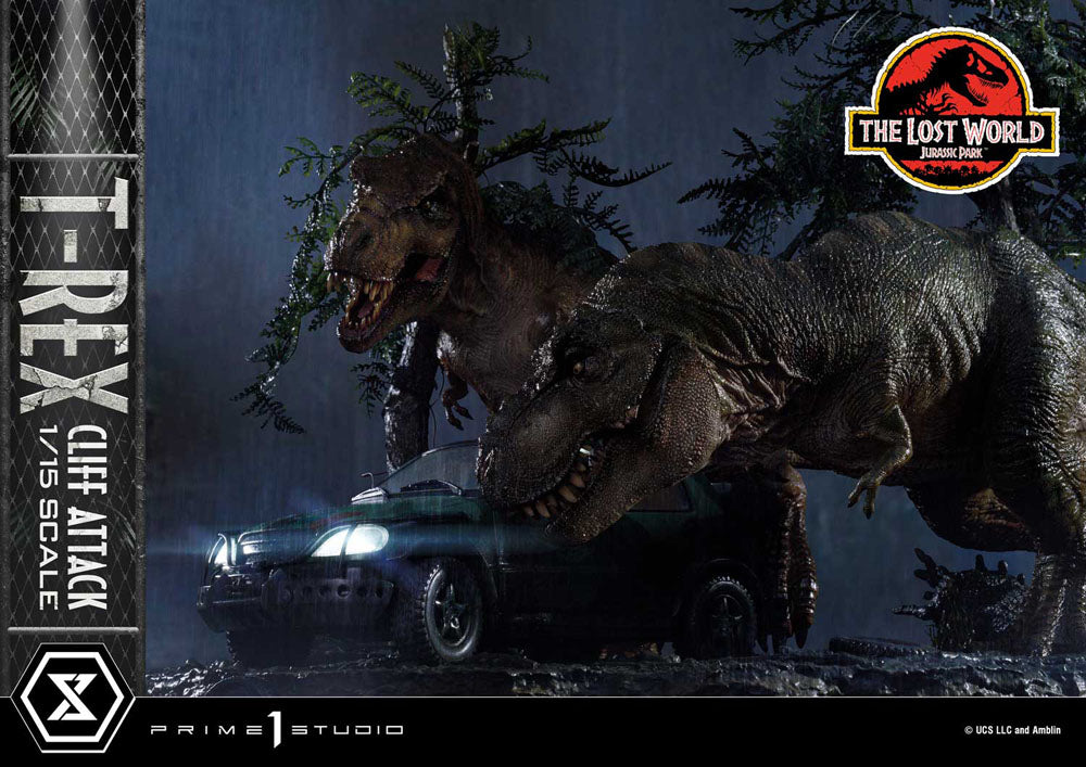 Jurassic World: The Lost World Estatua 1/15 T-Rex Cliff Attack 53 cm