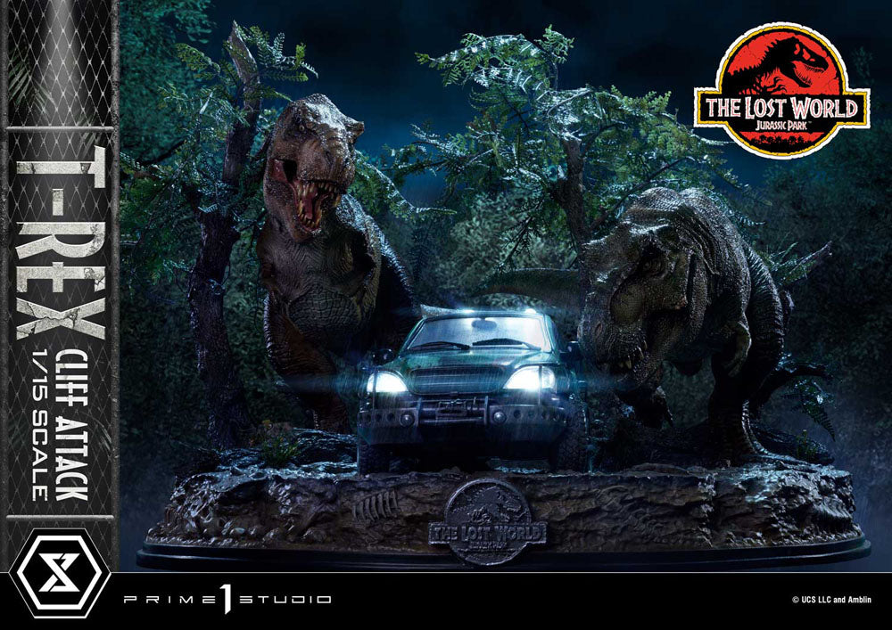 Jurassic World: The Lost World Estatua 1/15 T-Rex Cliff Attack 53 cm