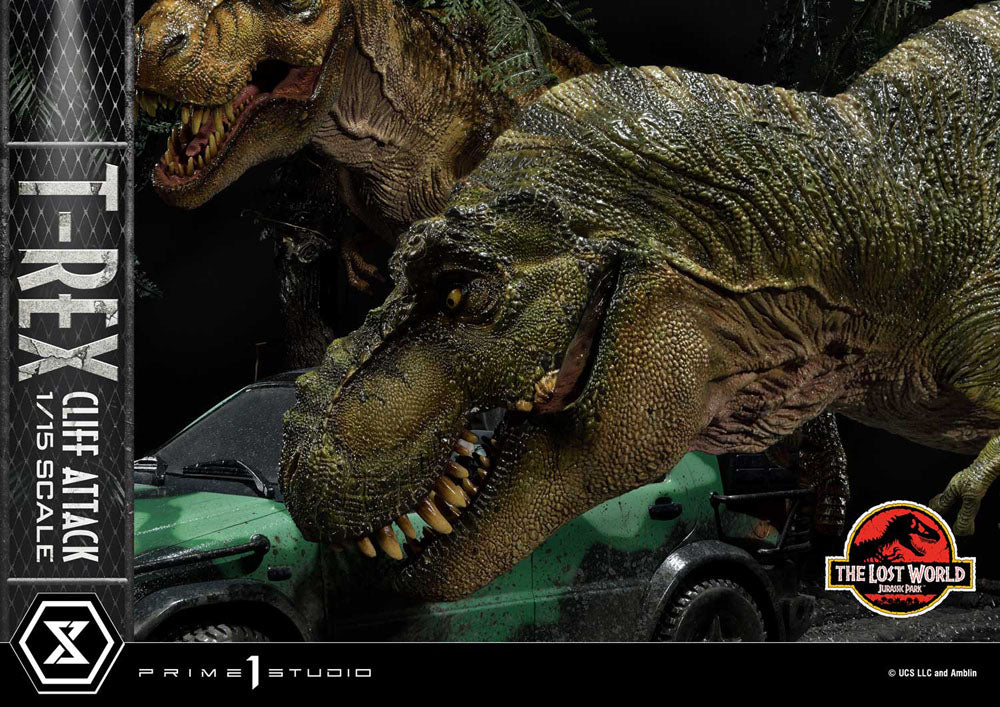 Jurassic World: The Lost World Estatua 1/15 T-Rex Cliff Attack 53 cm