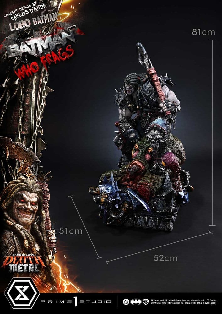 Dark Nights: Death Metal Museum Masterline Estatua 1/3 Lobo Batman: Batman Who Frags Deluxe Bonus Version 81 cm