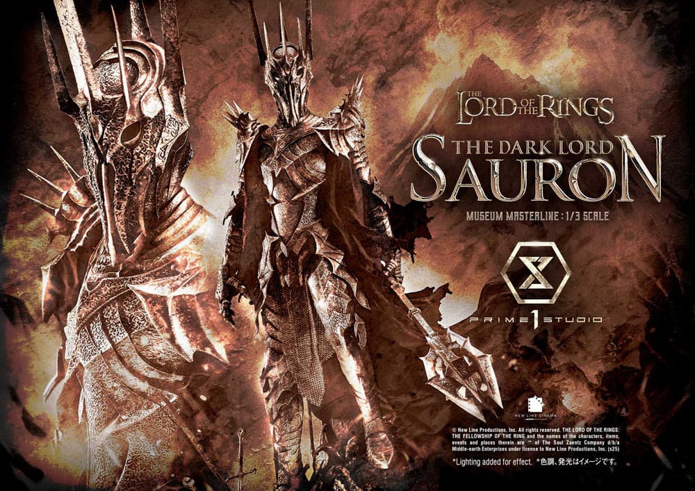 El Señor de los Anillos Estatua Museum Masterline Series 1/3 The Dark Lord Sauron Bonus Version 117 cm