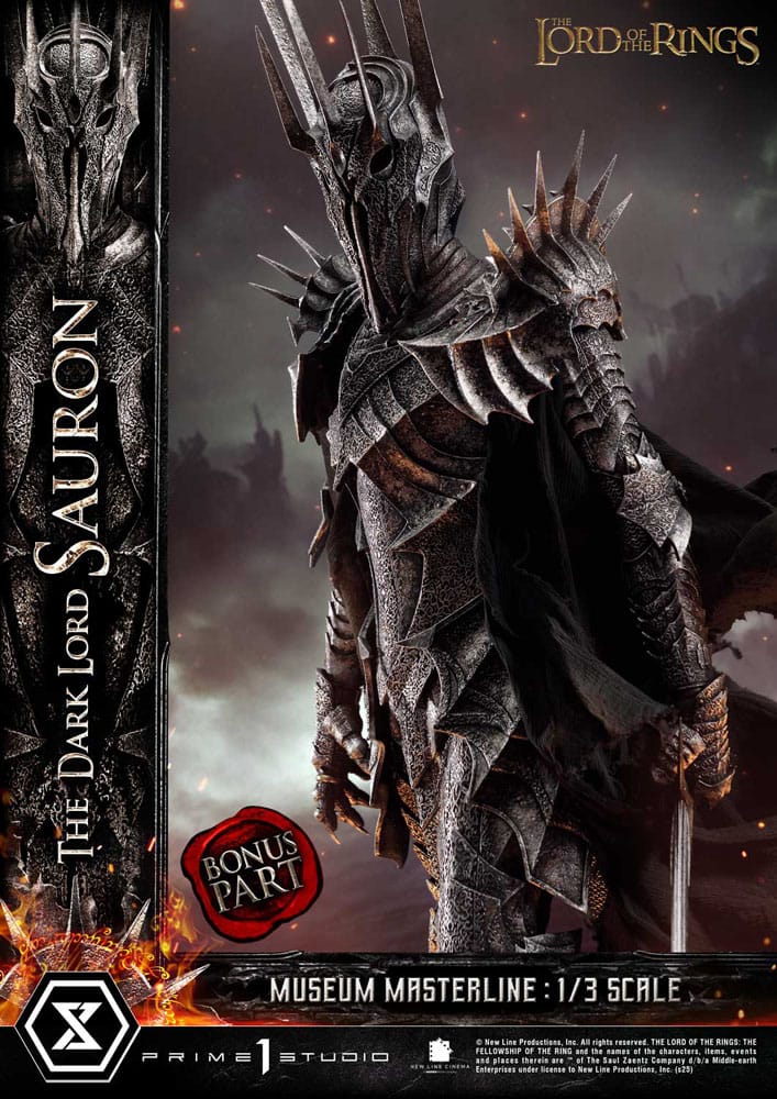 El Señor de los Anillos Estatua Museum Masterline Series 1/3 The Dark Lord Sauron Bonus Version 117 cm