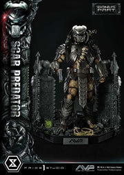 The Alien vs. Predator Estatua Museum Masterline Series 1/3 Scar Predator Deluxe Bonus Version 93 cm