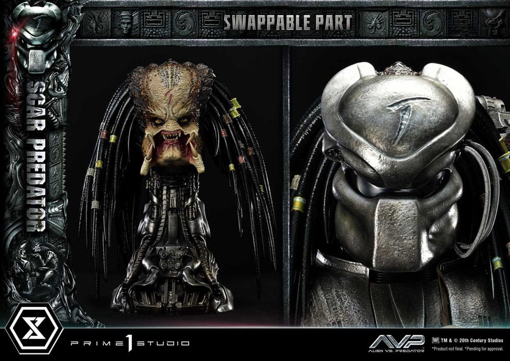 The Alien vs. Predator Estatua Museum Masterline Series 1/3 Scar Predator Deluxe Bonus Version 93 cm