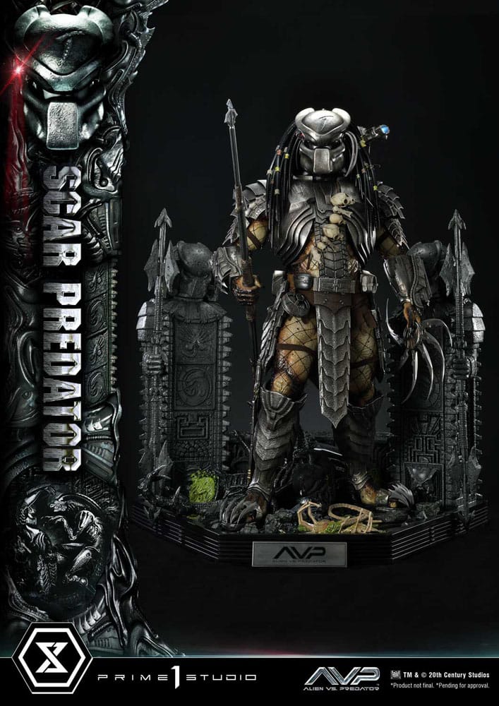 The Alien vs. Predator Estatua Museum Masterline Series 1/3 Scar Predator Deluxe Bonus Version 93 cm