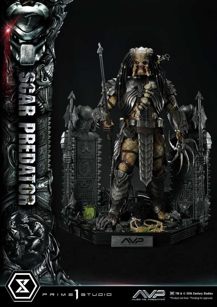 The Alien vs. Predator Estatua Museum Masterline Series 1/3 Scar Predator Deluxe Bonus Version 93 cm