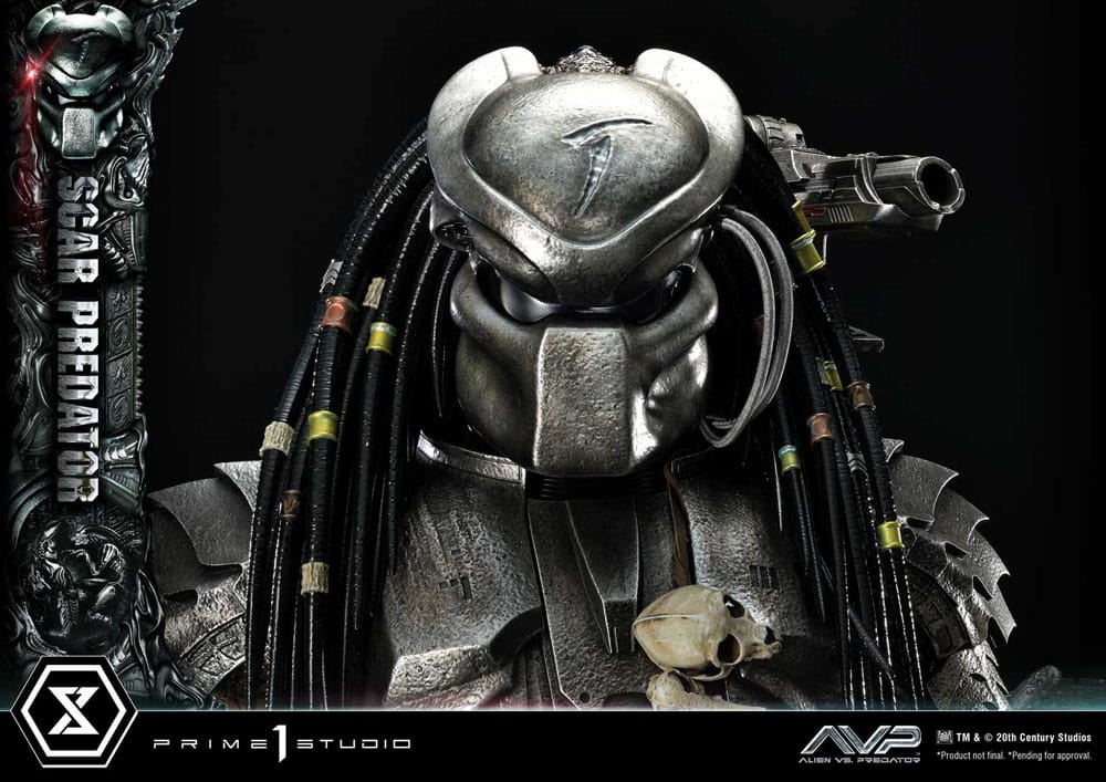 The Alien vs. Predator Estatua Museum Masterline Series 1/3 Scar Predator Deluxe Bonus Version 93 cm