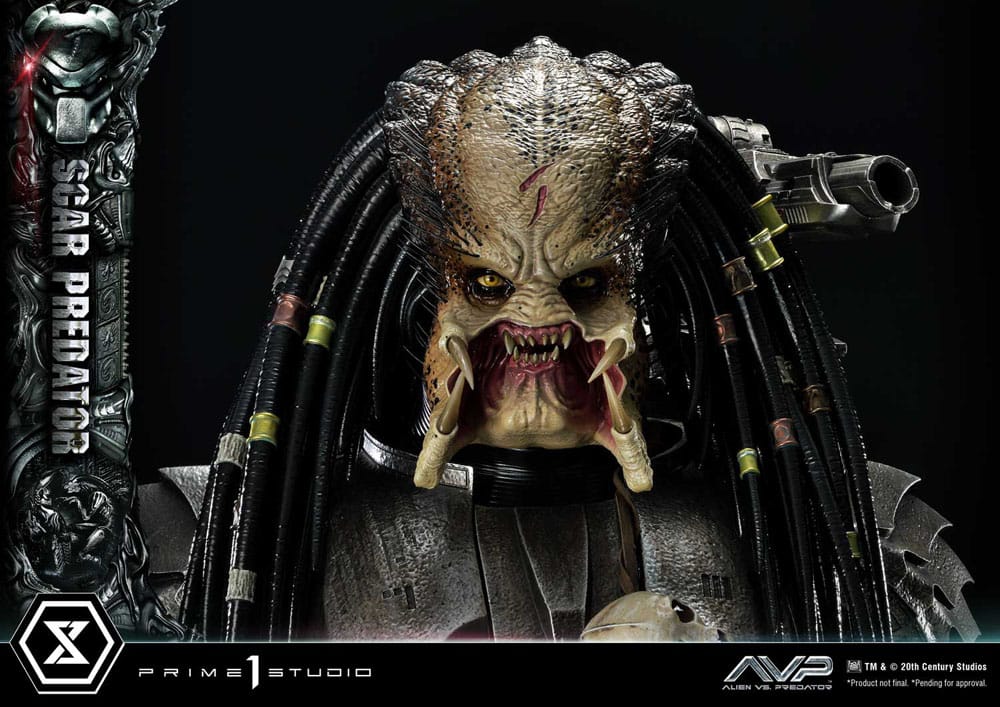 The Alien vs. Predator Estatua Museum Masterline Series 1/3 Scar Predator Deluxe Bonus Version 93 cm