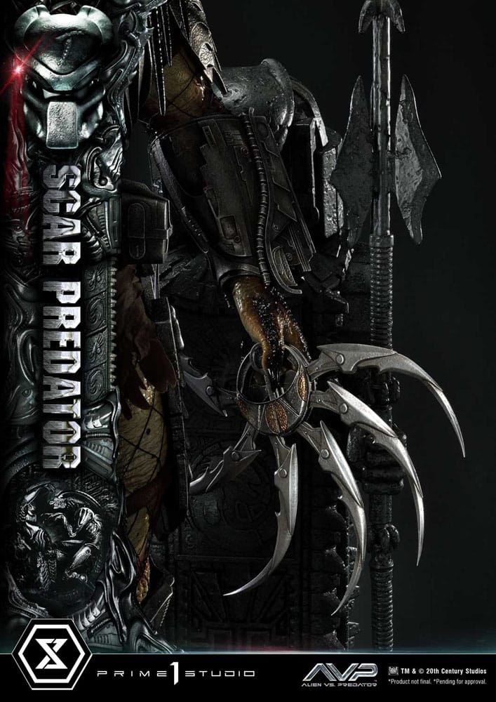 The Alien vs. Predator Estatua Museum Masterline Series 1/3 Scar Predator Deluxe Bonus Version 93 cm