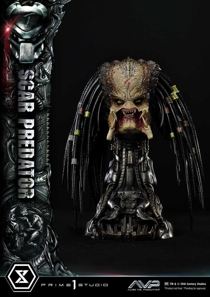 The Alien vs. Predator Estatua Museum Masterline Series 1/3 Scar Predator Deluxe Bonus Version 93 cm