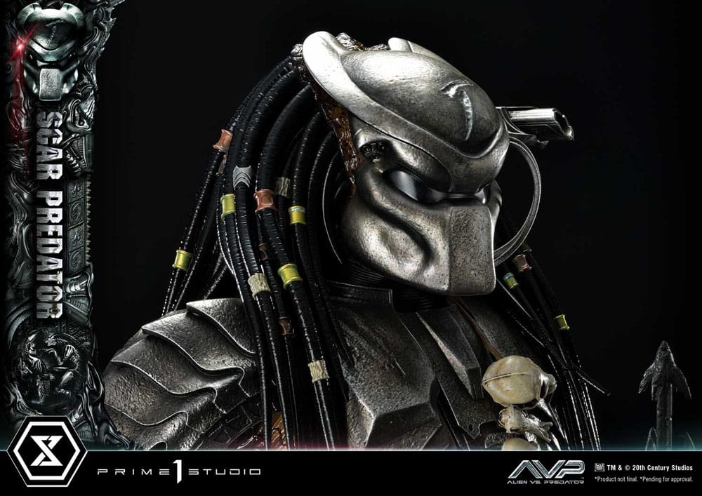 The Alien vs. Predator Estatua Museum Masterline Series 1/3 Scar Predator Deluxe Bonus Version 93 cm