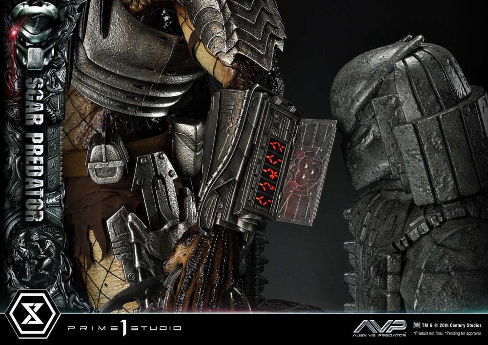 The Alien vs. Predator Estatua Museum Masterline Series 1/3 Scar Predator Deluxe Bonus Version 93 cm
