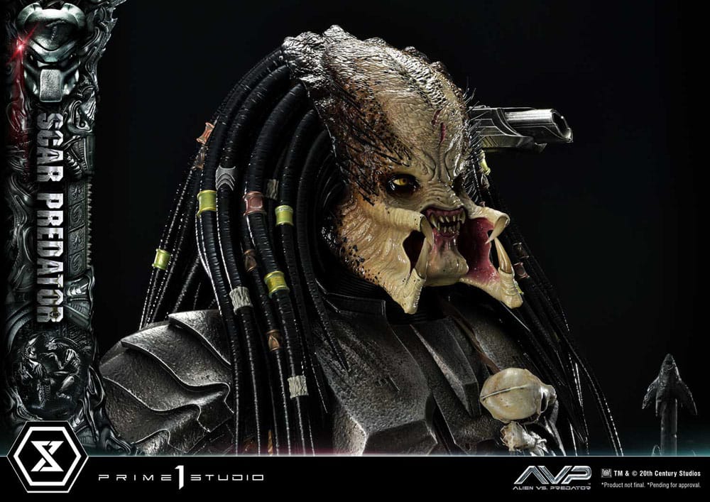 The Alien vs. Predator Estatua Museum Masterline Series 1/3 Scar Predator Deluxe Bonus Version 93 cm