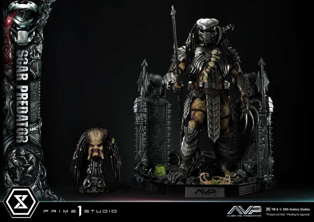 The Alien vs. Predator Estatua Museum Masterline Series 1/3 Scar Predator Deluxe Bonus Version 93 cm