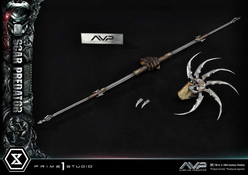 The Alien vs. Predator Estatua Museum Masterline Series 1/3 Scar Predator Deluxe Bonus Version 93 cm