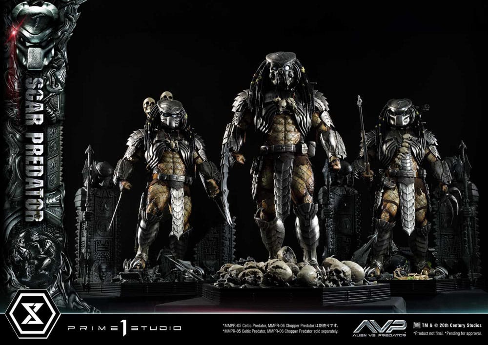 The Alien vs. Predator Estatua Museum Masterline Series 1/3 Scar Predator Deluxe Bonus Version 93 cm