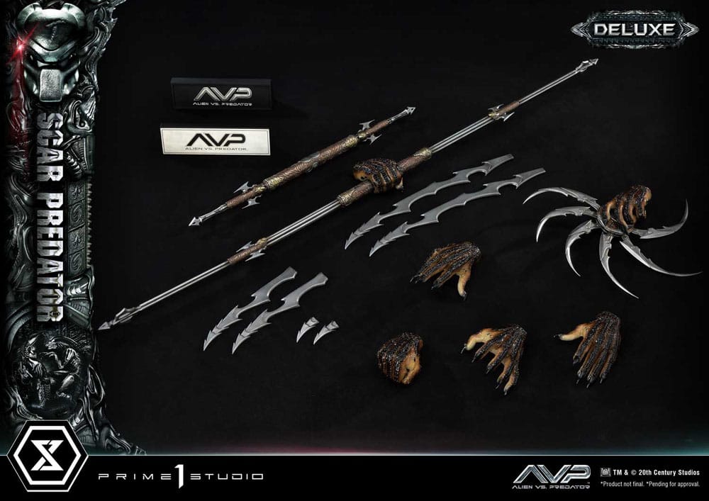 The Alien vs. Predator Estatua Museum Masterline Series 1/3 Scar Predator Deluxe Bonus Version 93 cm