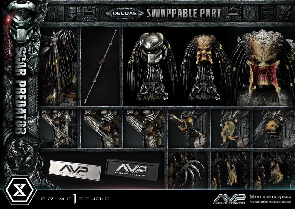 The Alien vs. Predator Estatua Museum Masterline Series 1/3 Scar Predator Deluxe Bonus Version 93 cm