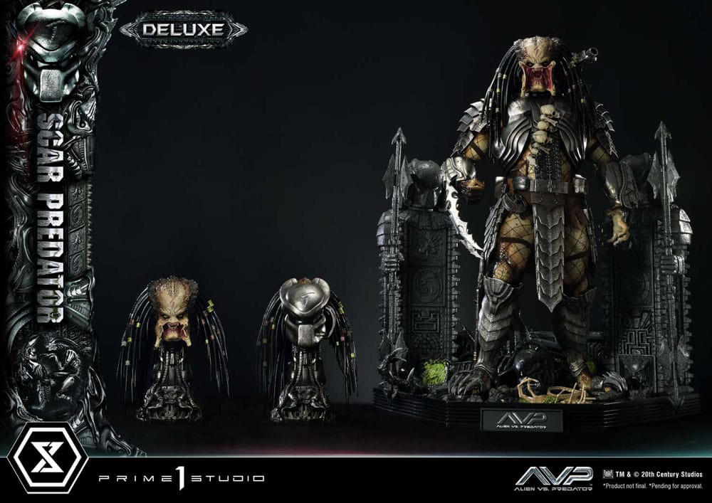 The Alien vs. Predator Estatua Museum Masterline Series 1/3 Scar Predator Deluxe Bonus Version 93 cm