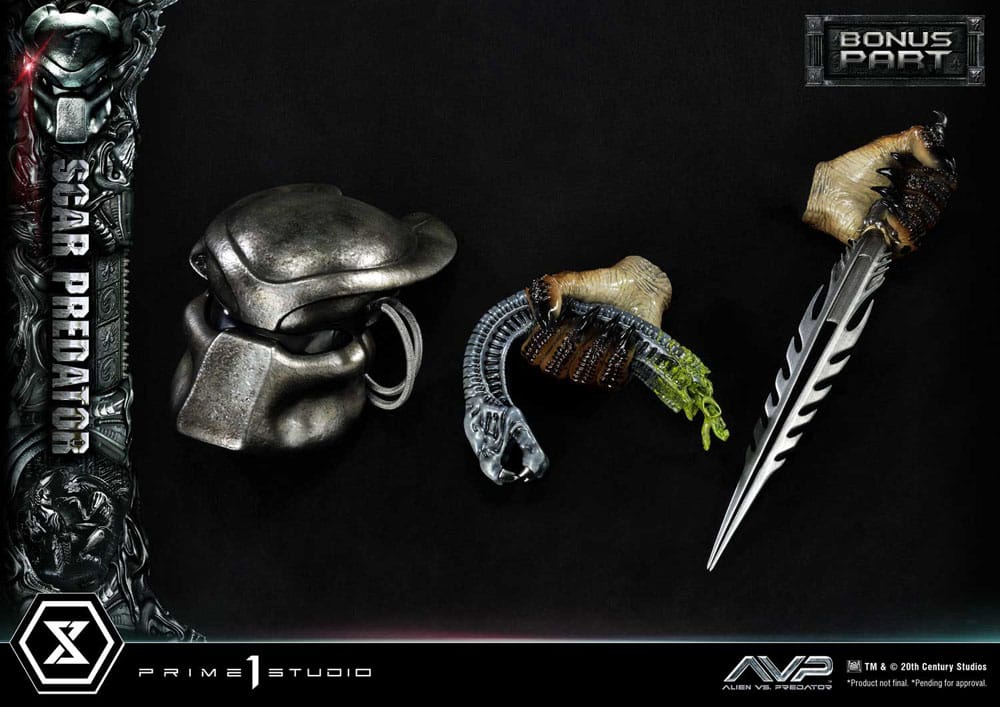 The Alien vs. Predator Estatua Museum Masterline Series 1/3 Scar Predator Deluxe Bonus Version 93 cm
