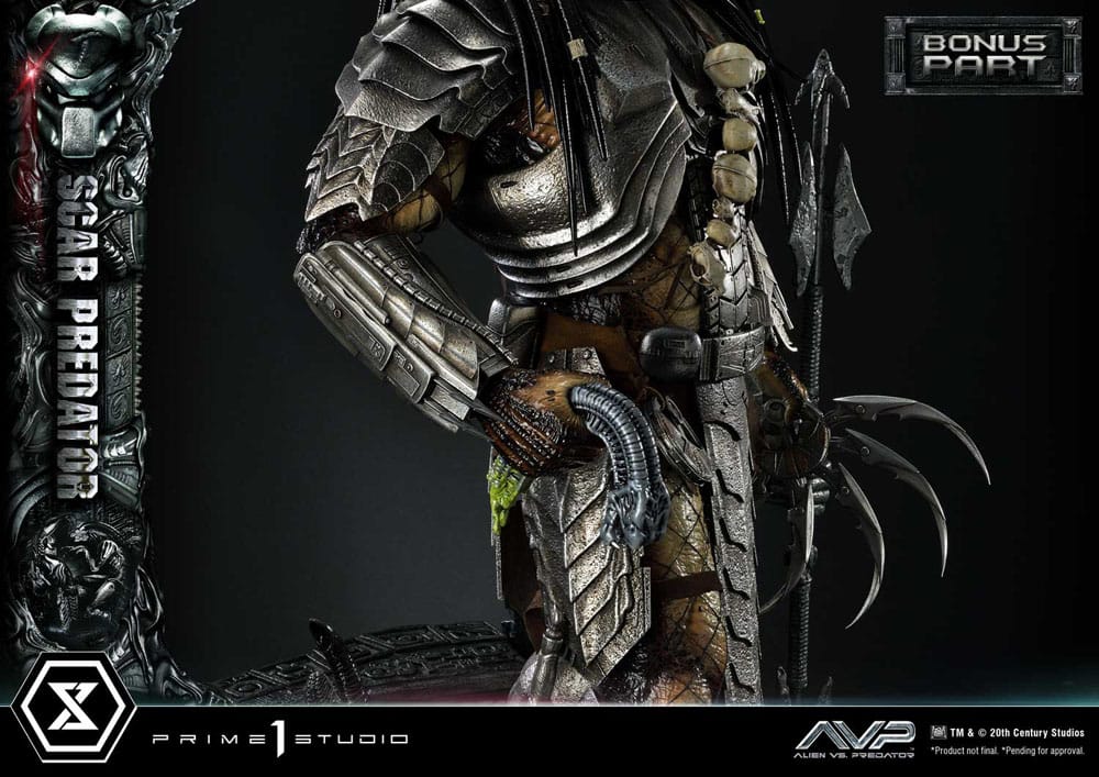 The Alien vs. Predator Estatua Museum Masterline Series 1/3 Scar Predator Deluxe Bonus Version 93 cm