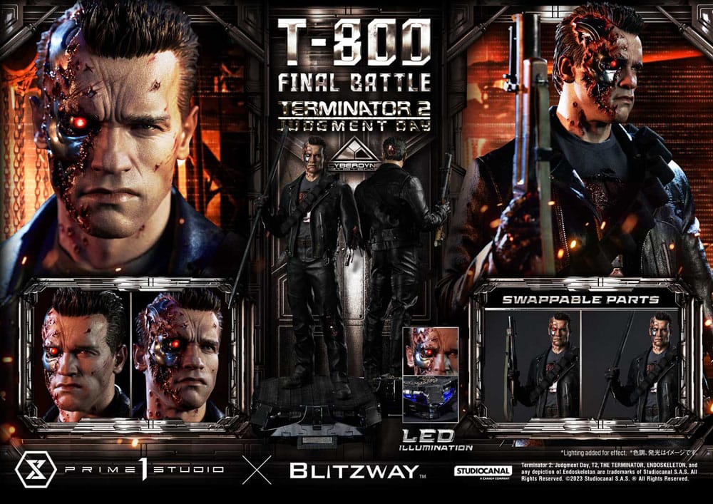 Terminator 2 Estatua Museum Masterline Series 1/3 T-800 Final Battle Regular Version 75 cm