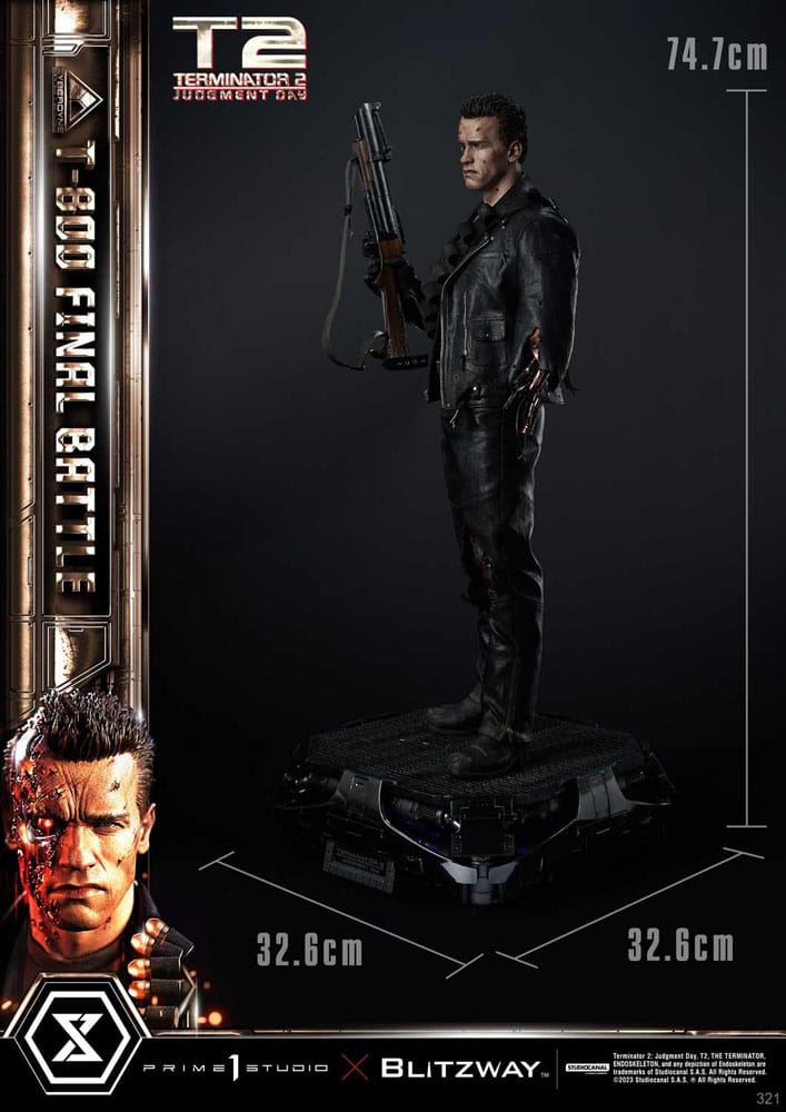 Terminator 2 Estatua Museum Masterline Series 1/3 T-800 Final Battle Regular Version 75 cm
