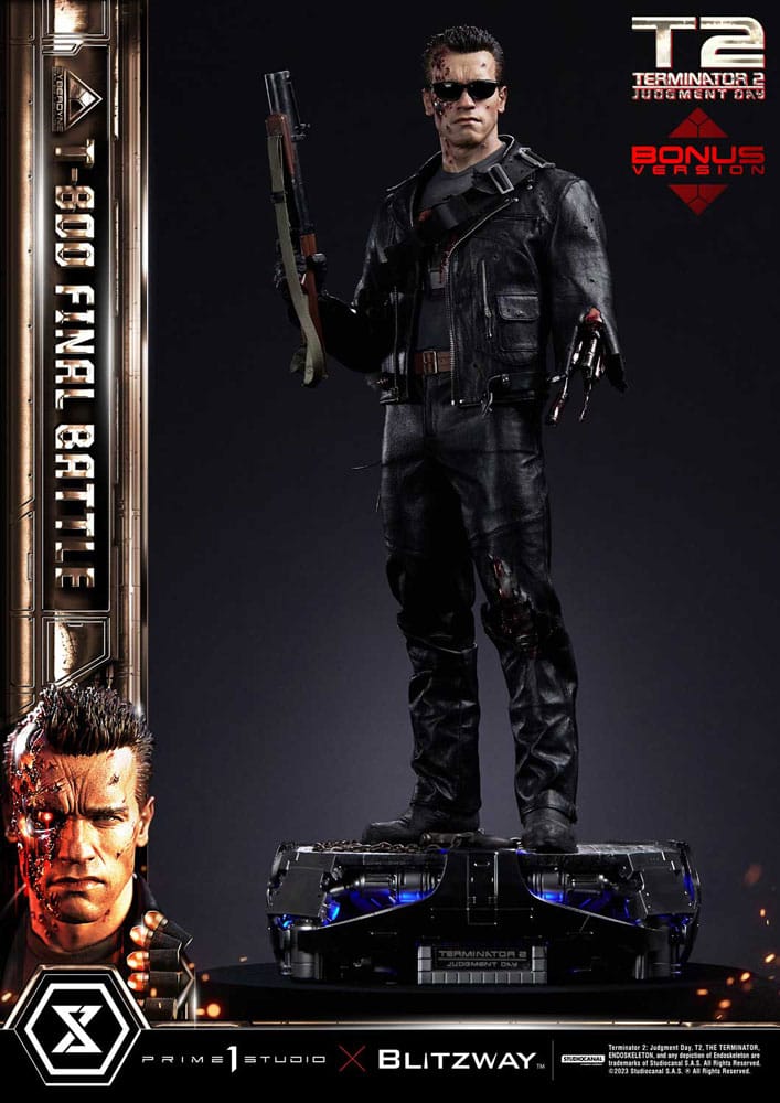 Terminator 2 Estatua Museum Masterline Series 1/3 T-800 Final Battle Deluxe Bonus Version 75 cm Frikytopia