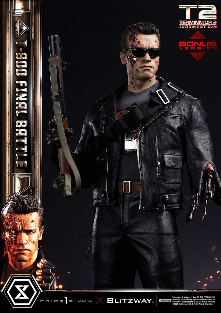 Terminator 2 Estatua Museum Masterline Series 1/3 T-800 Final Battle Deluxe Bonus Version 75 cm