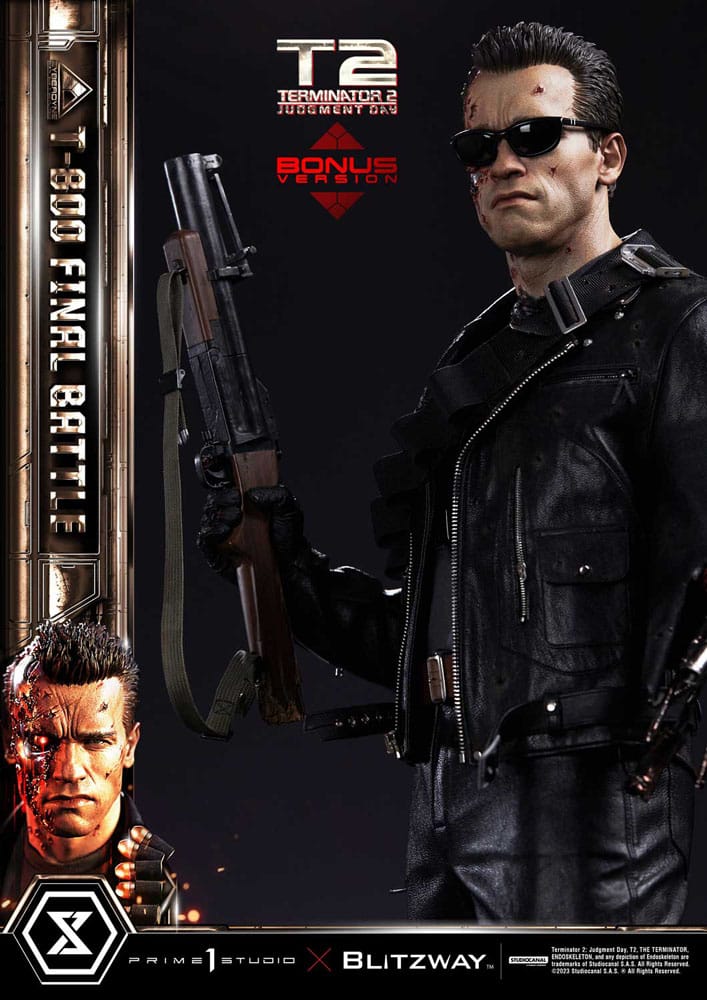 Terminator 2 Estatua Museum Masterline Series 1/3 T-800 Final Battle Deluxe Bonus Version 75 cm