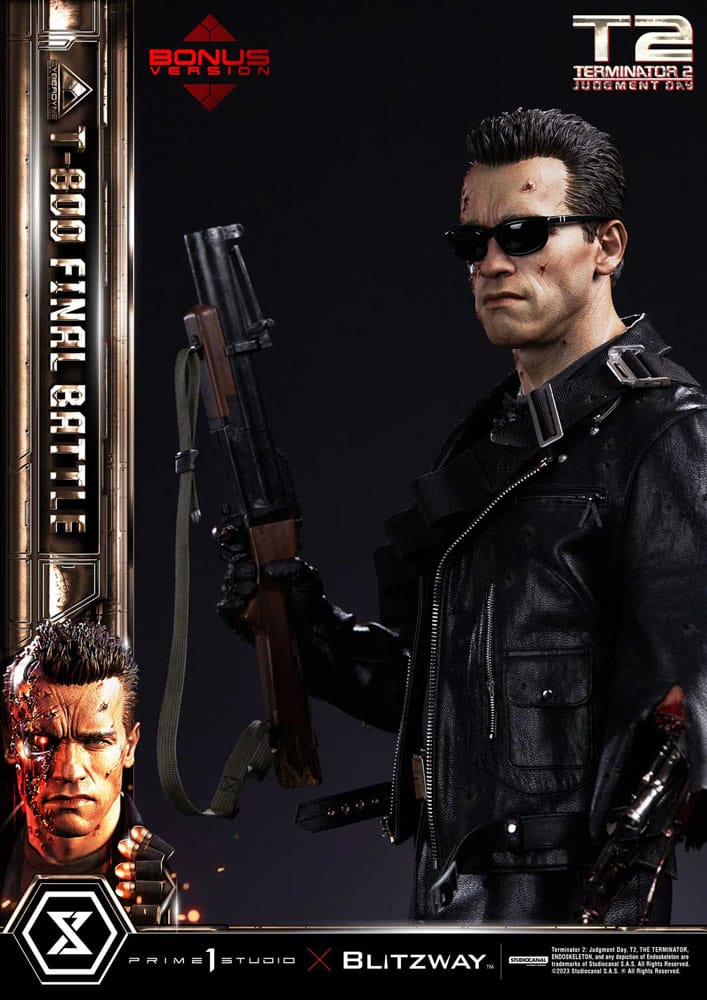 Terminator 2 Estatua Museum Masterline Series 1/3 T-800 Final Battle Deluxe Bonus Version 75 cm