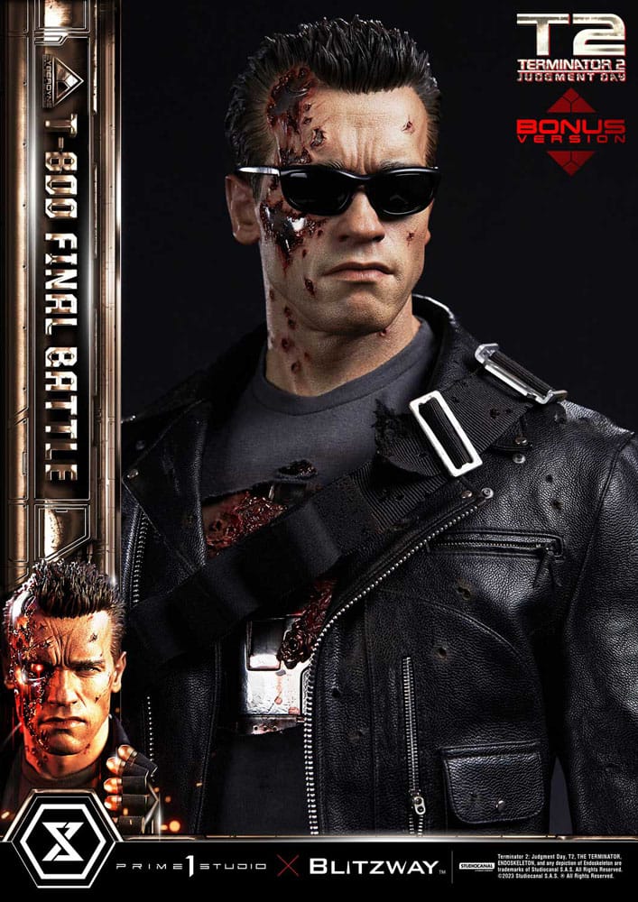 Terminator 2 Estatua Museum Masterline Series 1/3 T-800 Final Battle Deluxe Bonus Version 75 cm