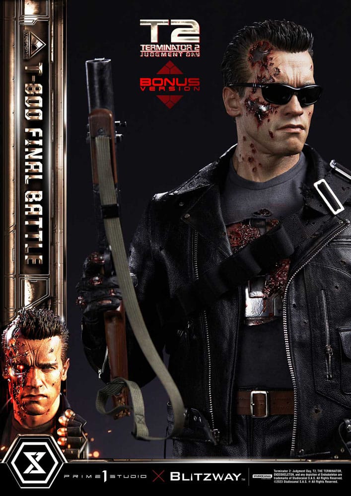 Terminator 2 Estatua Museum Masterline Series 1/3 T-800 Final Battle Deluxe Bonus Version 75 cm